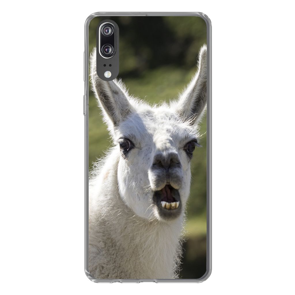 MuchoWow Handyhülle Schutzhülle Hülle für Huawei P20 Lama - Lustig - Kinder - Jungen - Mädchen - Kinder Silikon Softcase Handy Hülle - Hard...