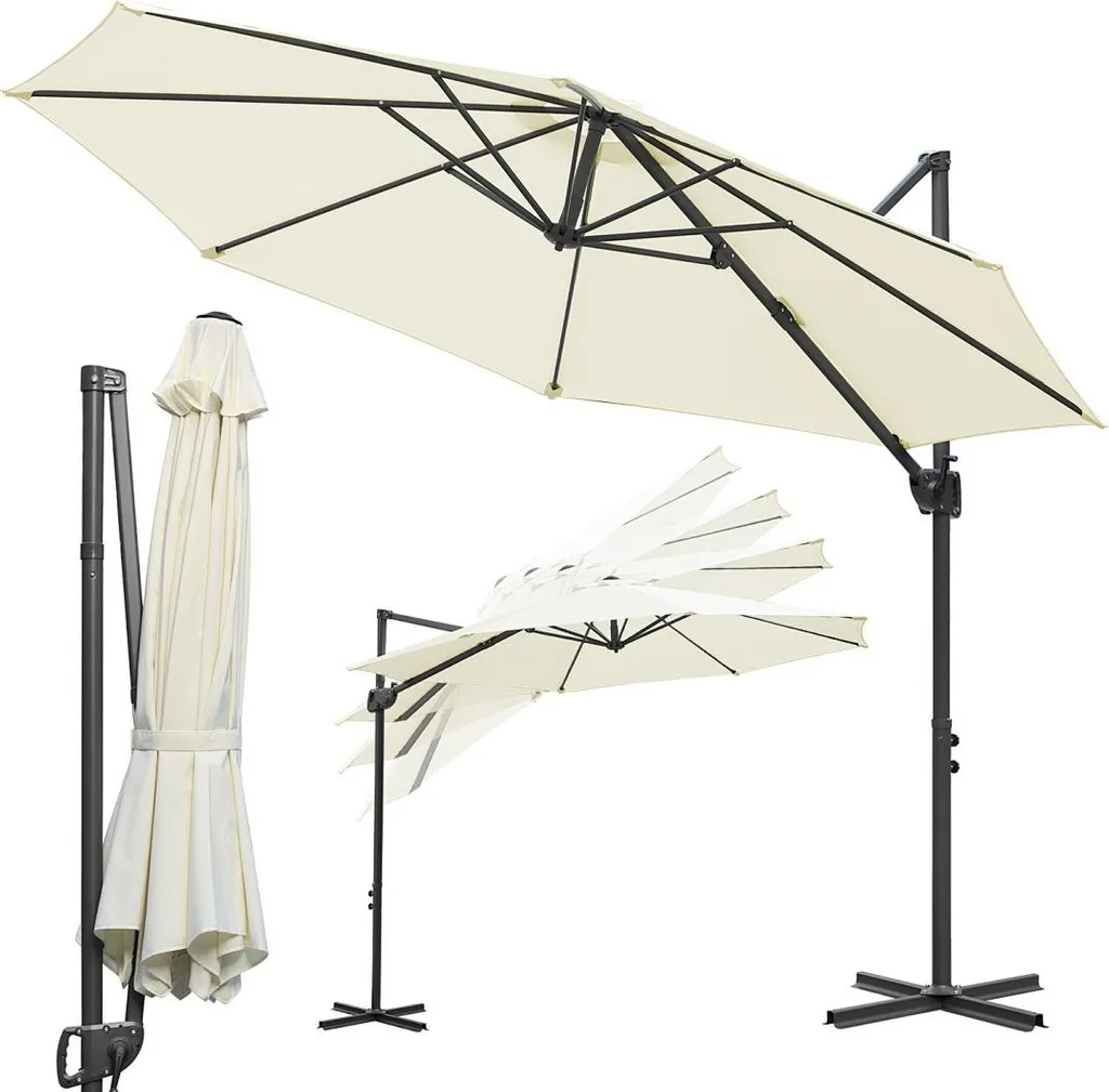 Parasol orientable 3x3m UV50+ Izrielar : inclinaison et rotation 360° - 9