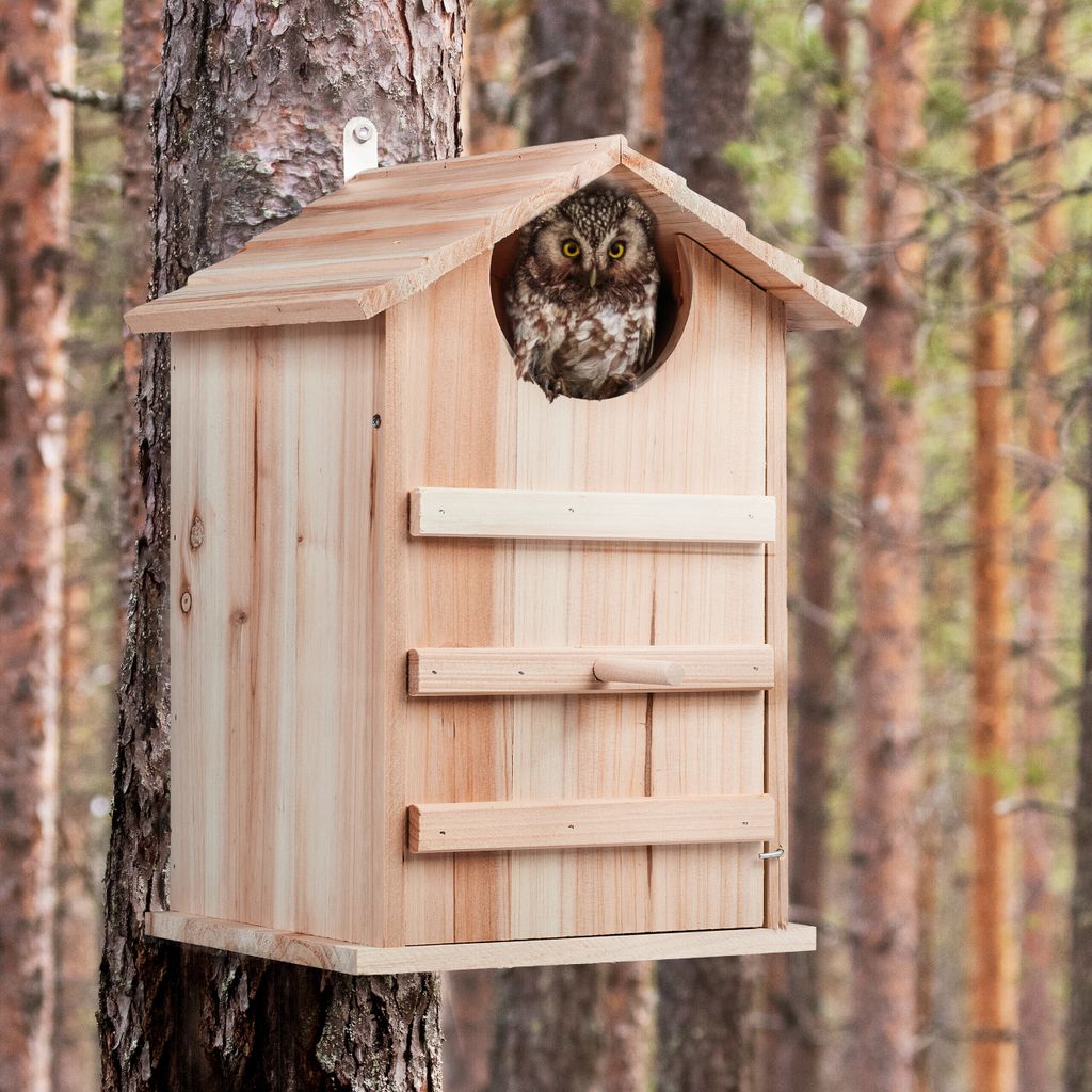 relaxdays Eulen Nistkasten Holz Produktbild 2