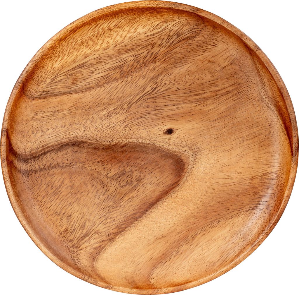Holzteller Akazie rund 25cm Holz Schale Obstteller Deko Unikat