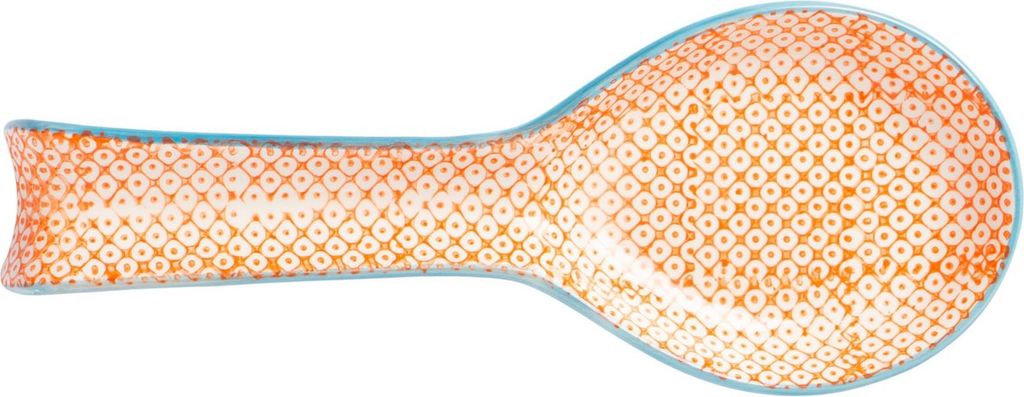 Nicola Spring Handbedruckte Küchenlöffelablage – 26,5 cm – Orange