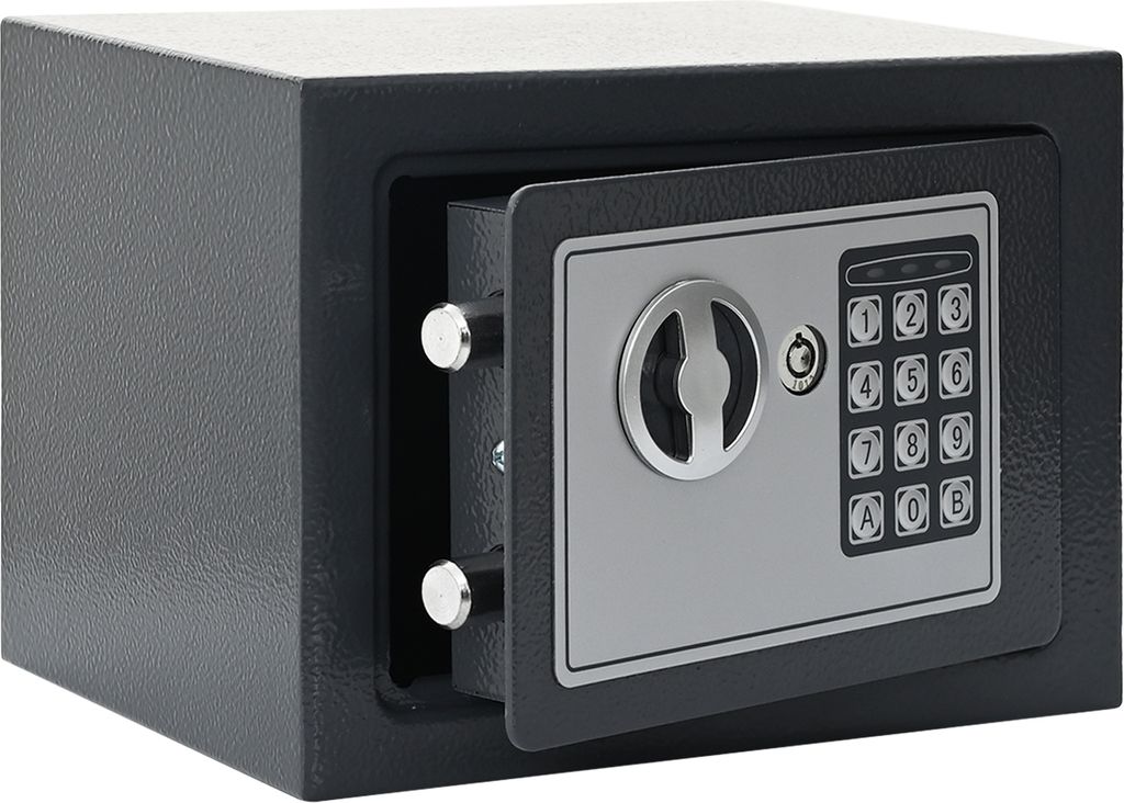 Elektronischer Digital Safe Dunkelgrau 23x17x17 cm Stahl, Tresore DesignMöbel Neu