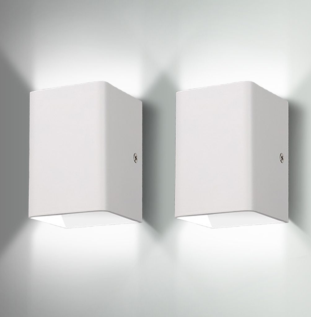 2 Stück 5W LED Wandleuchten Moderne Innen Aluminium Wandlampe Kaltweiß Auf und ab Lichtstrahl für Wohnzimmer, Schlafzimmer, Balkon, Treppe