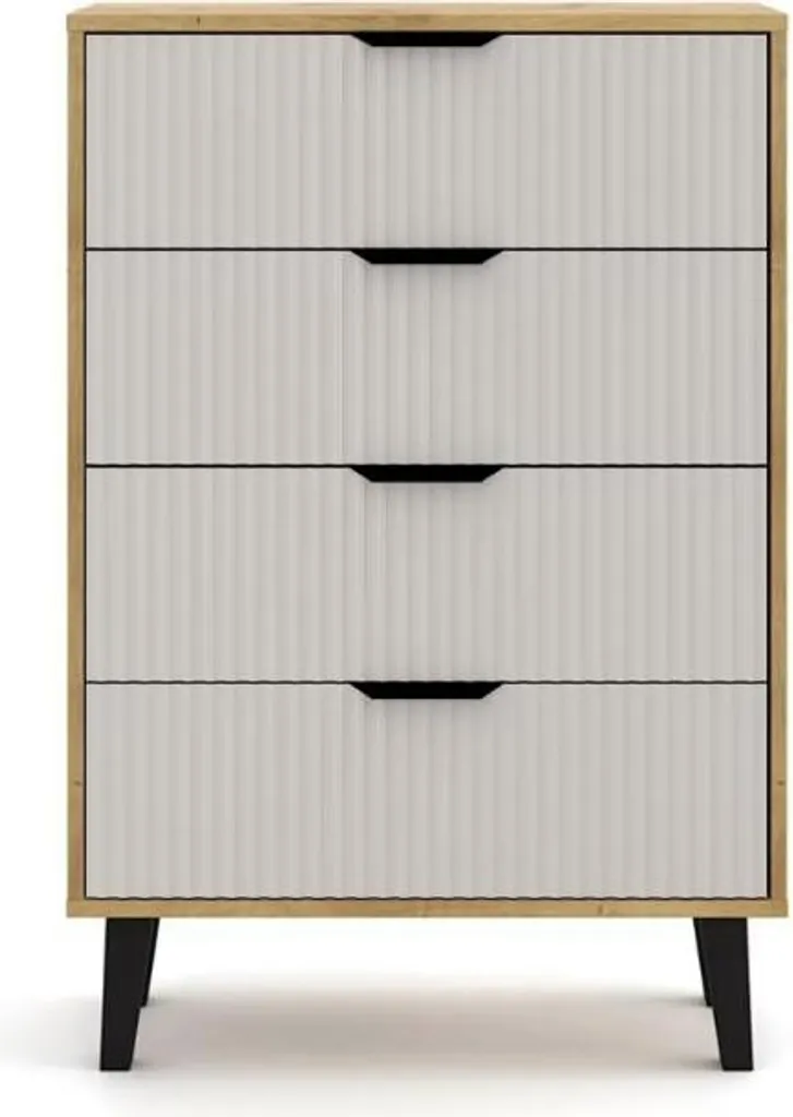 Gagnez de la place avec la commode Borg Duo 4 tiroirs gain de place