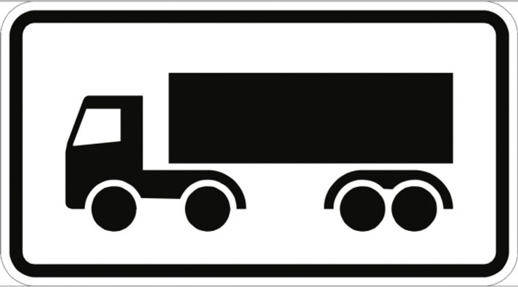 Verkehrsschild VZ1048-14, Nur Sattelkraftfahrzeuge, Alu, RA2, 600x330 mm