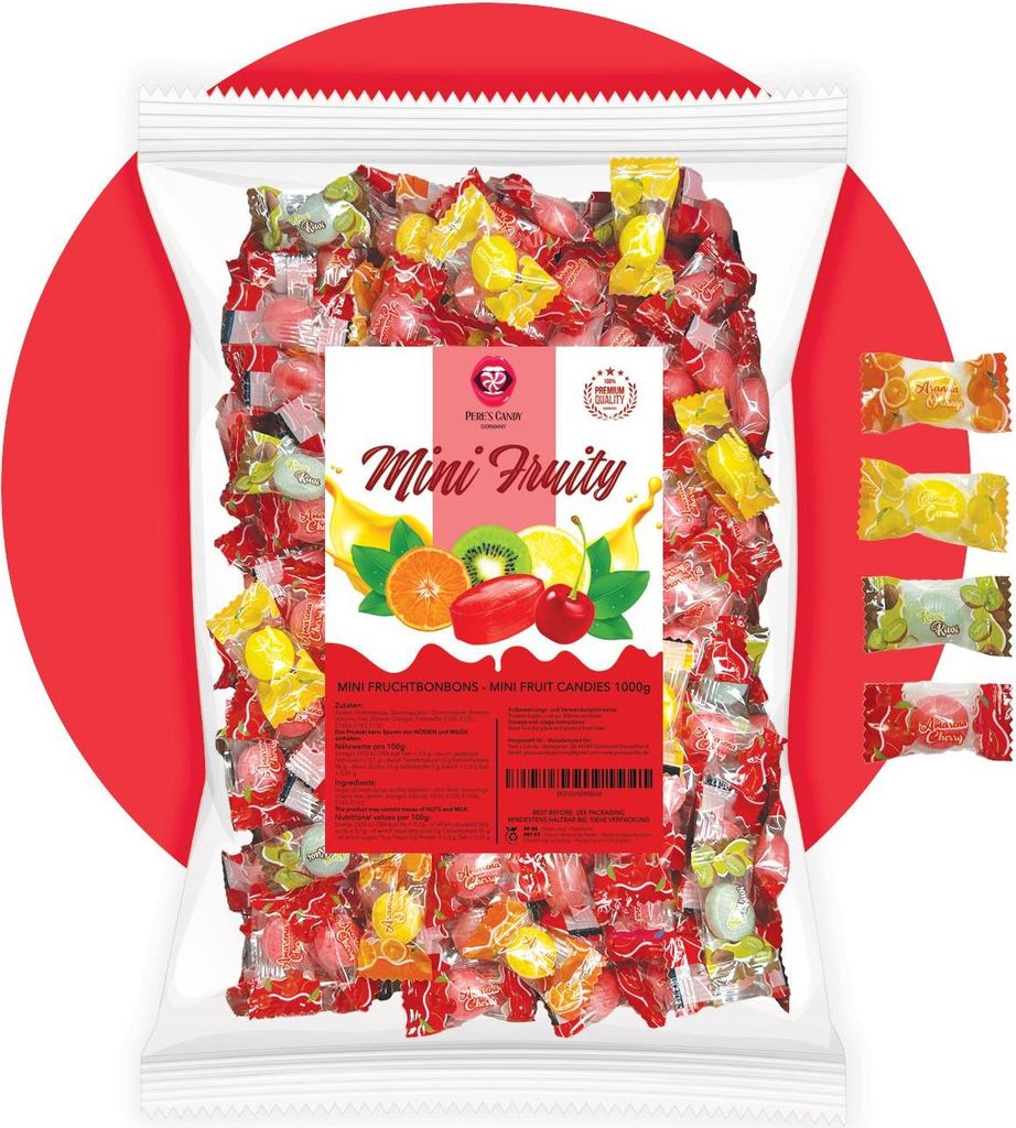 PERE’S CANDY Süßigkeiten Großpackung 1kg - Mini Fruity Produktbild 