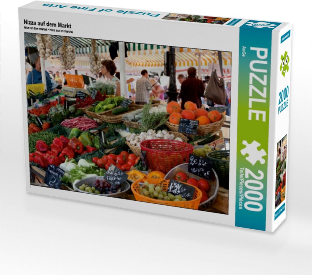 Calvendo Nizza auf dem Markt 2000 Teile Puzzle quer 900x670mm, CALVENDO; 7405792