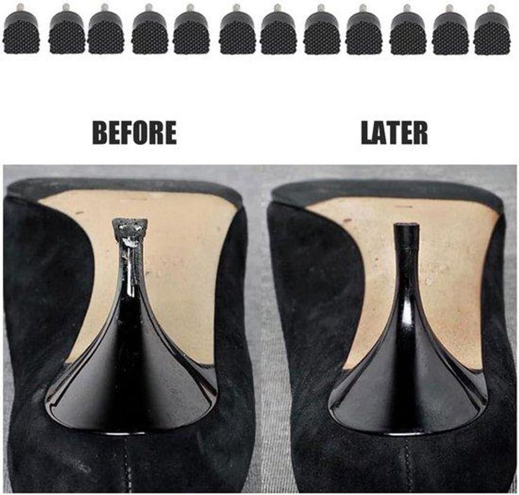 Set aus 10 Paaren schwarzen U-förmigen Haken für Damen-Schuhe mit Metallpennen und Spikes