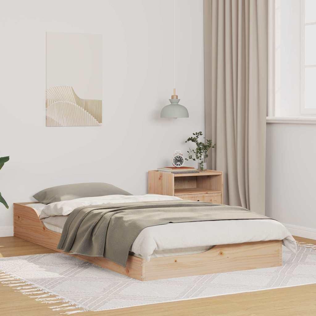 Bodenbettgestell Braun 75 x 190 cm Massivkiefer