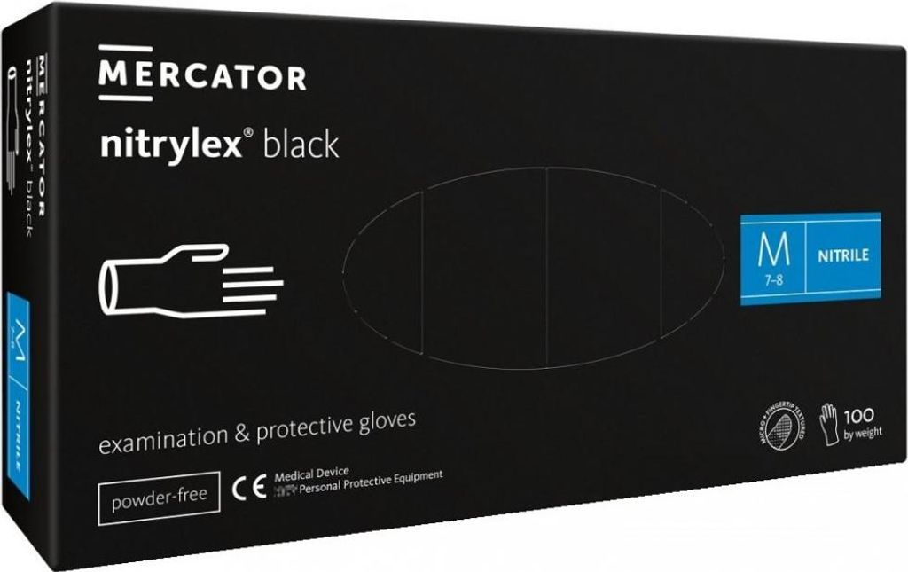 Mercator Nitrylhandschuhe Schwarz M 100 Stück Produktbild 
