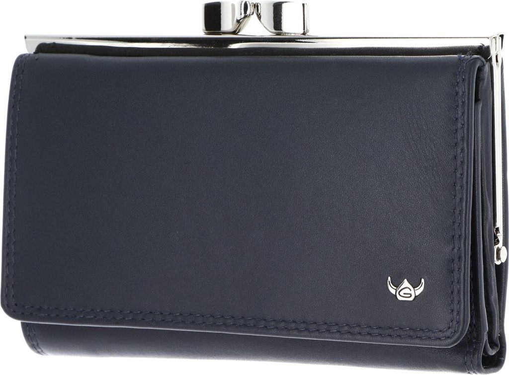 Golden Head Leder Geldbörse Polo RFID Protect Bügelbörse 2157 Marineblau dunkelblau