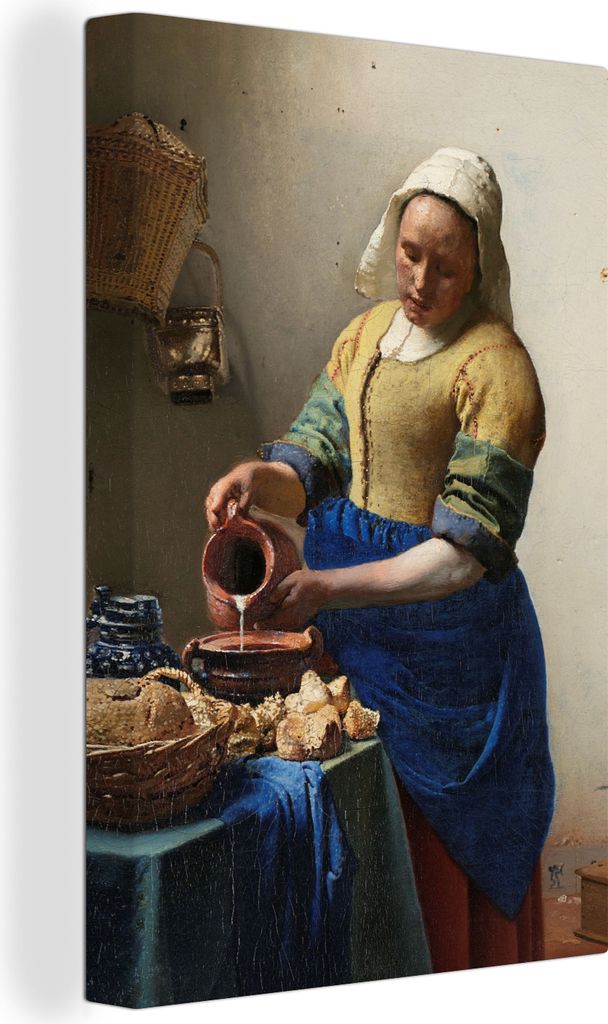 OneMillionCanvasses - Leinwandbilder - 90x140 cm, Das Milchmädchen - Gemälde von Johannes Vermeer, Wandbilder Kunstdruck Wanddekoration - Foto ...