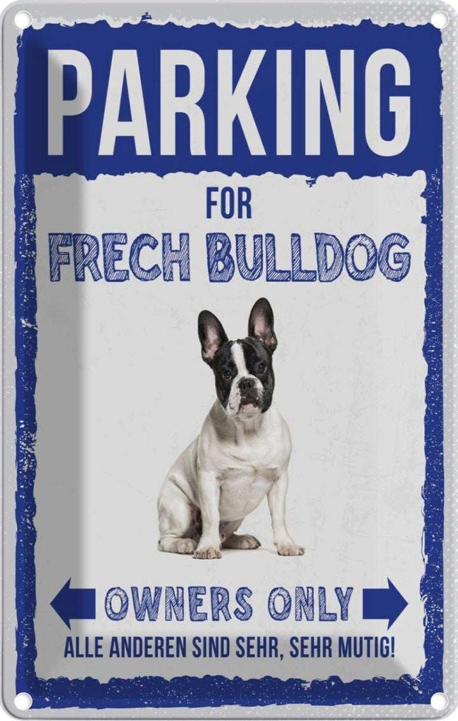 vianmo Blechschild 30x20 cm parking for frech bulldog