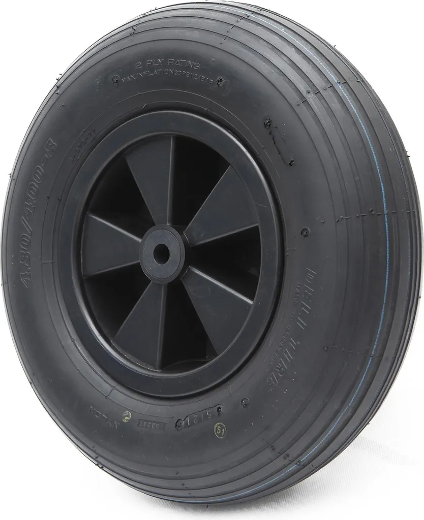 Pneu gonflable avec roue plastique robuste 4.80/4.00-8 usage agricole