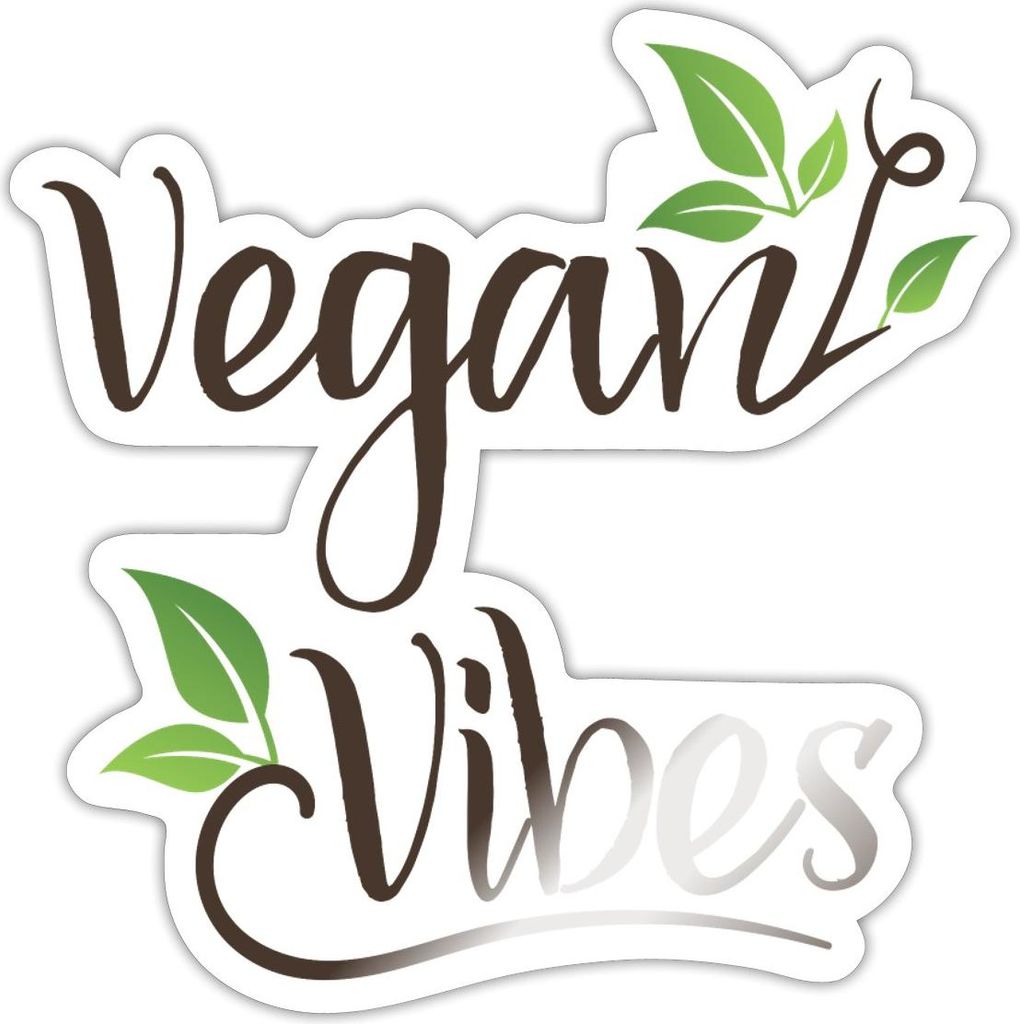 Spreadshirt Vegan Vibes Vegetarier Veganer Pflanzen Ernährung Sticker Aufkleber, 10 x 10 cm, Weiß glänzend