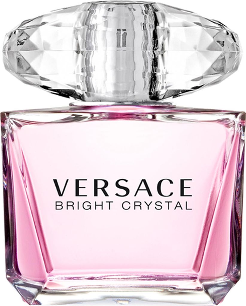 A product shot of a Versace Bright Crystal perfume bottle.