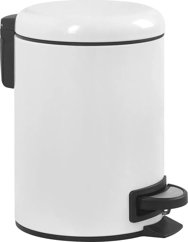 Poubelle discrète blanche anti-encombrement pour petits coins et WC