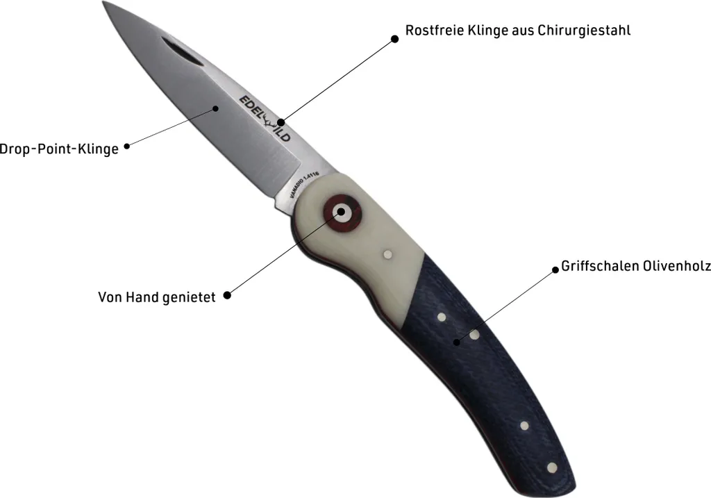 Couteau de chasse pliant Phyton Micarta pour activités de plein air