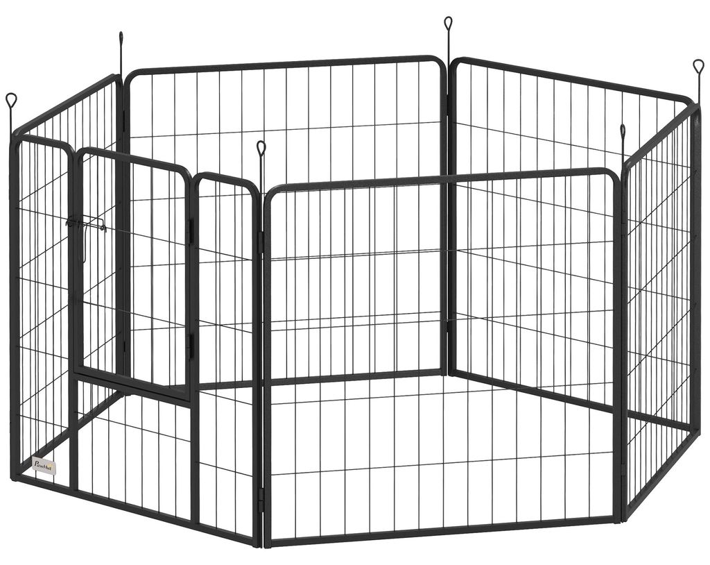 PawHut Puppyren, 80 cm hoog, 6-delig. Zelfbouw omheining Productafbeelding 