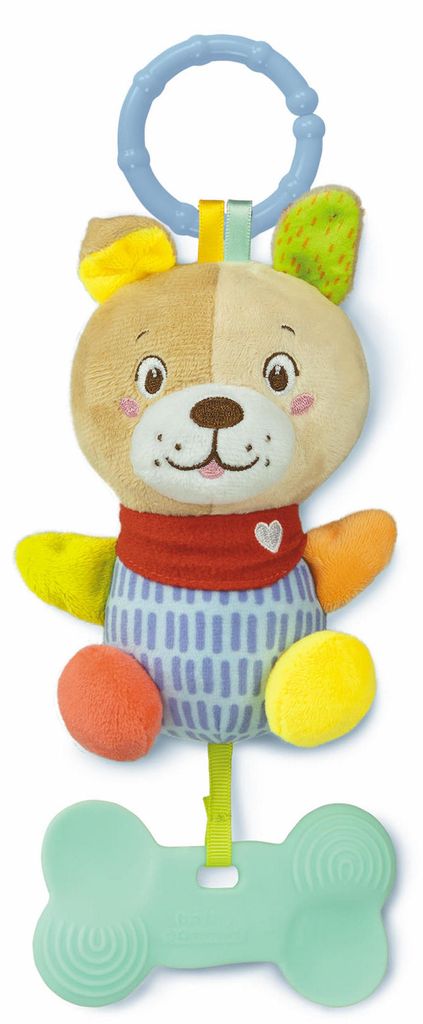 Clementoni Plüsch Rassel Hund - Babyspielzeug mit Beißring