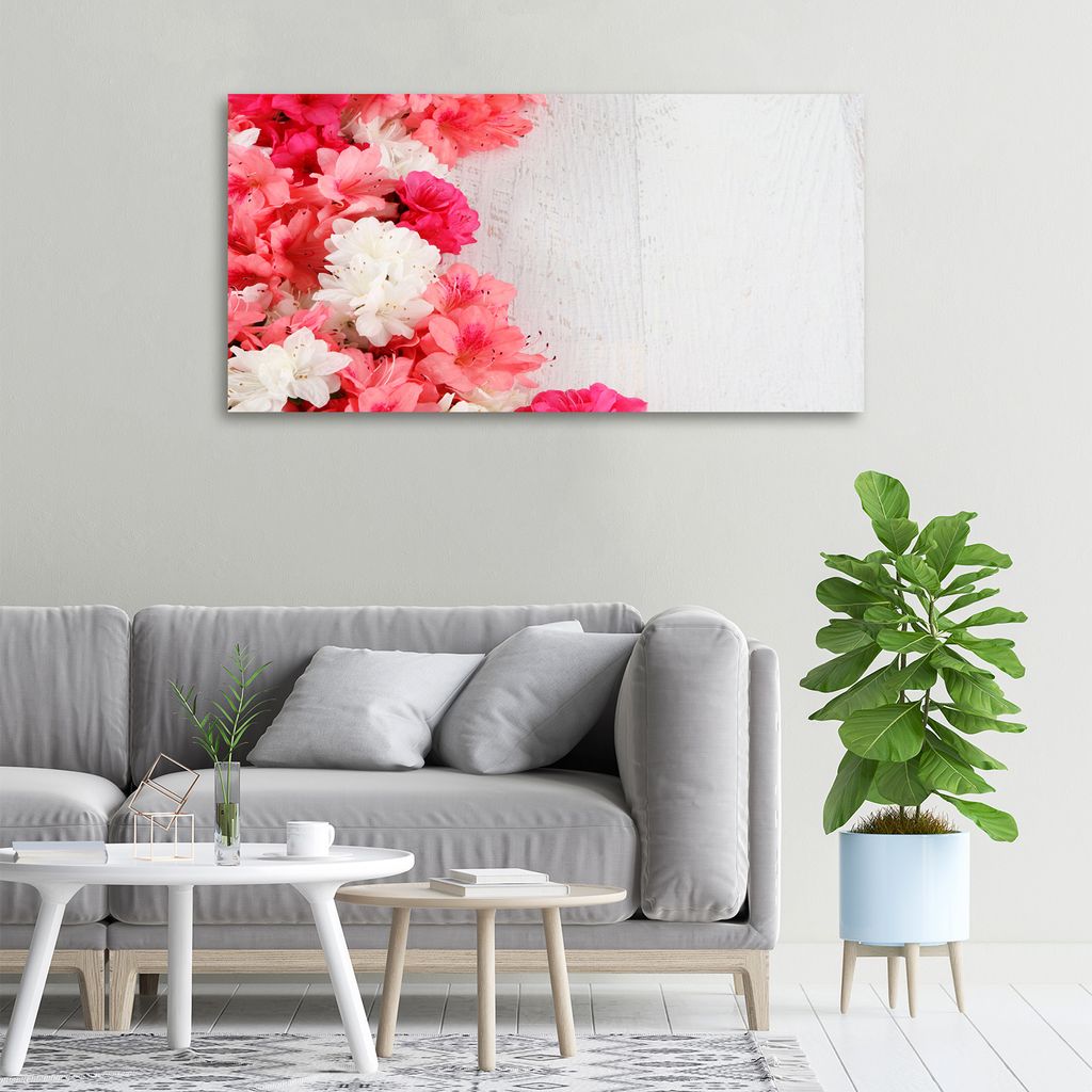 Tulup Leinwandbild -100x50 cm - Wandkunst - Drucke auf Leinwand - Leinwanddruck - Blumen & Pflanzen - Rosa - Blumen