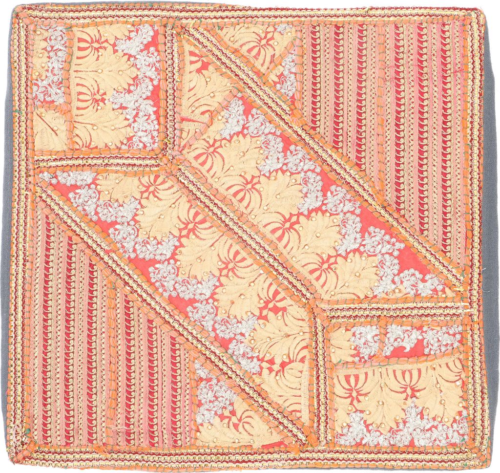 Patchwork Kissenhülle, Dekokissen Bezug aus Rajasthan, Einzelstück - Muster 48, Mehrfarbig, Baumwolle, 40*40*1 cm, Zierkissen, Dekokissen, Sofaki...