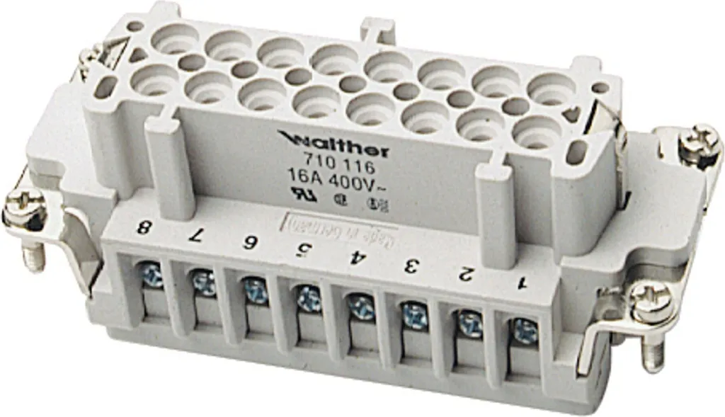 Insert de prise B16 0,5-2,5mm² 20-14AWG - Connecteur multibroches 16p 710116