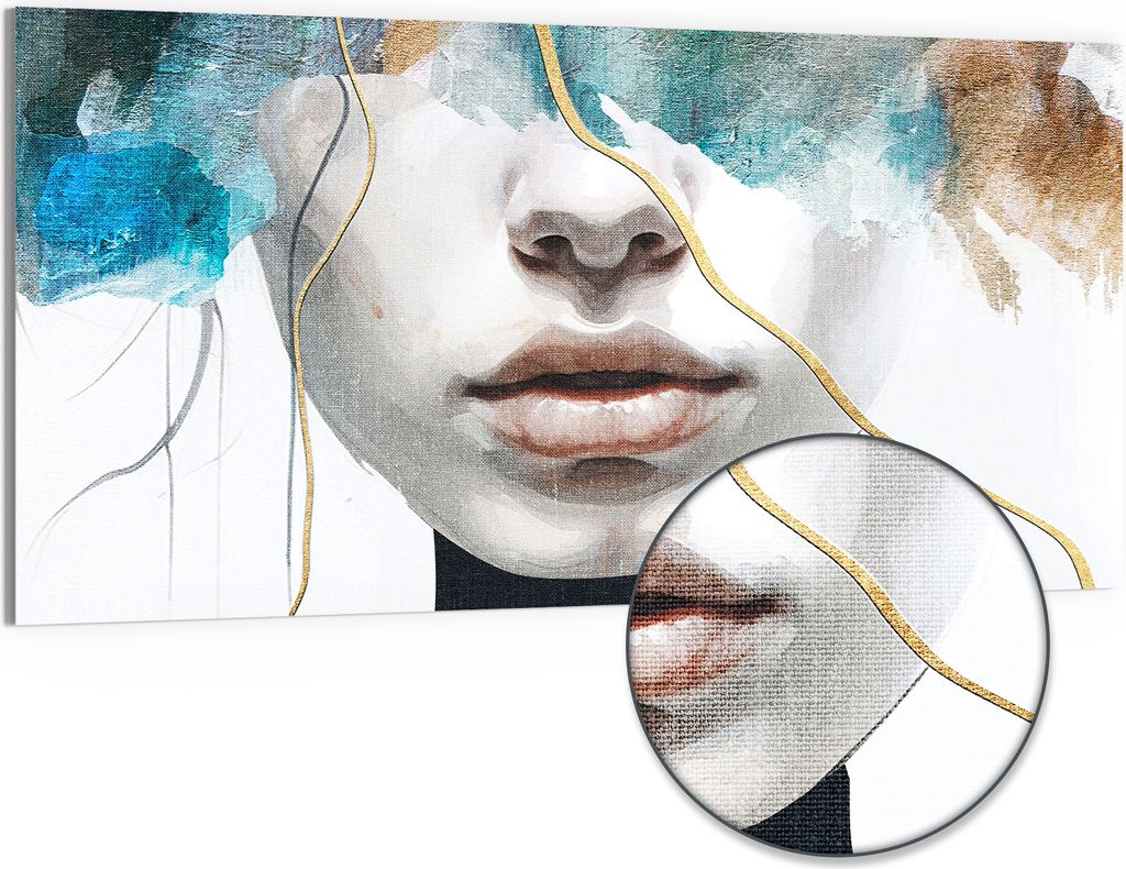 DEQORI Hybrid Leinwand Bild 100x50 cm 'Gefühlswirbel' Wandbild Glas flach modern