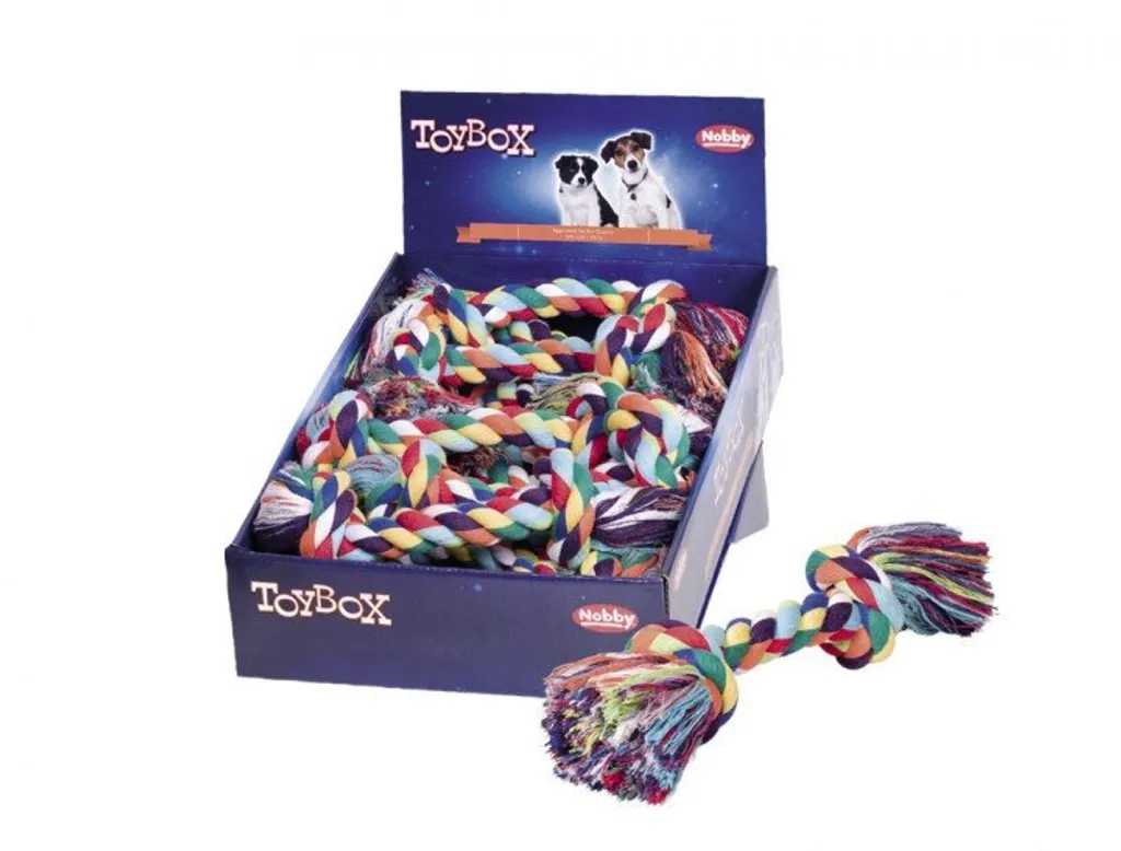 Corde Nobby Jouet 12er Display 180g à 2 Noeuds pour Chien Robuste