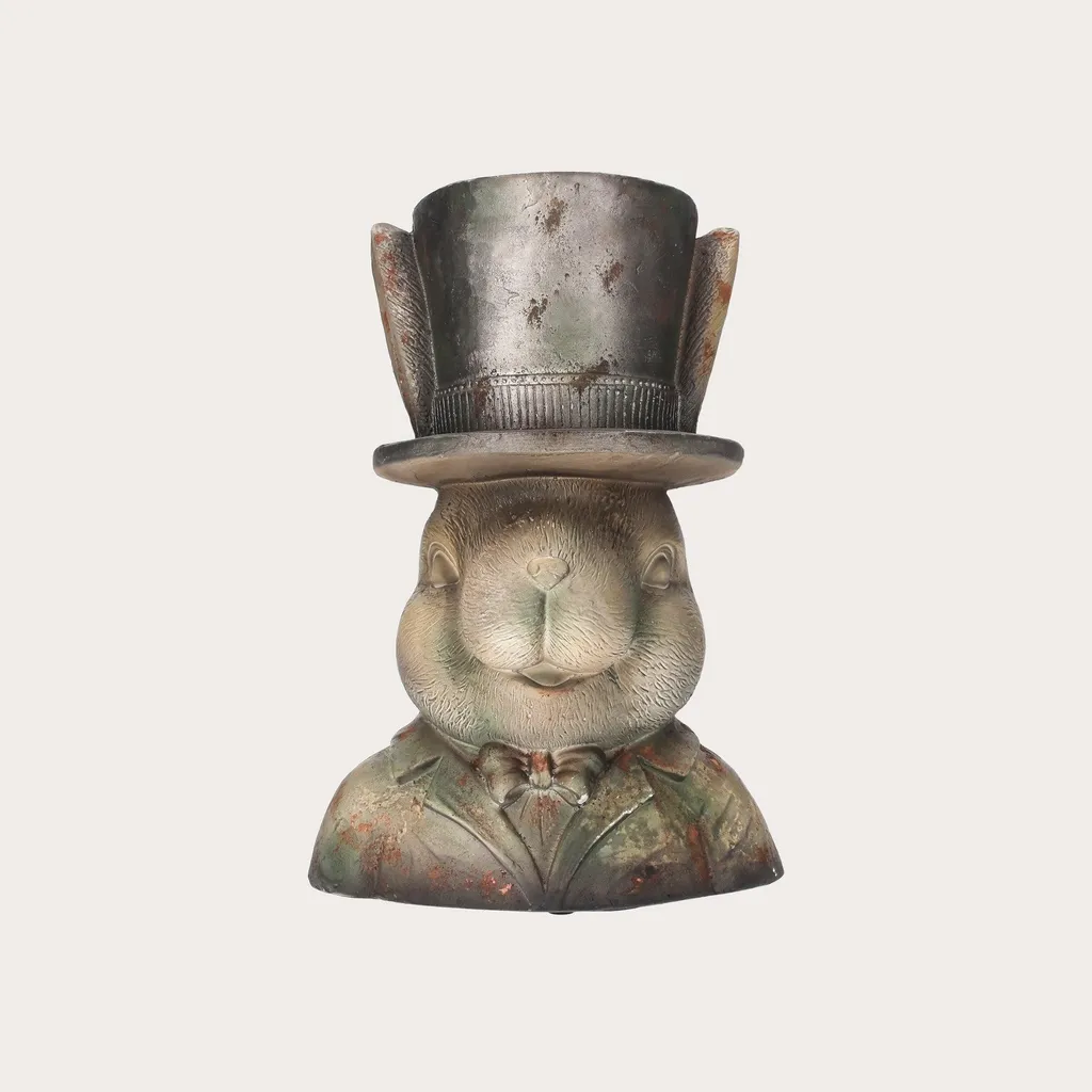 Support de Pot Lapin Décoratif pour Jardin d'Hiver et Balcon