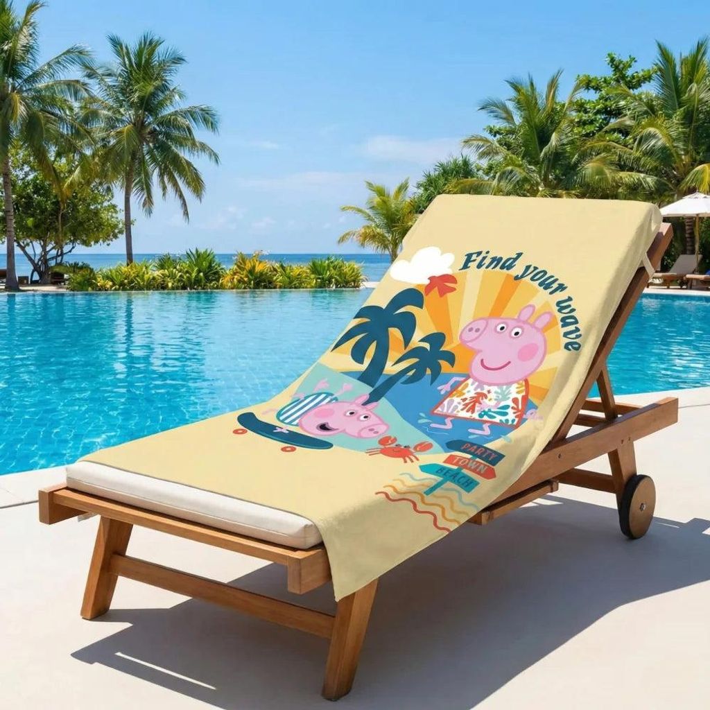 Peppa Wutz Pig George Kinder Mikrofaser Strandtuch Badetuch XL 70x140