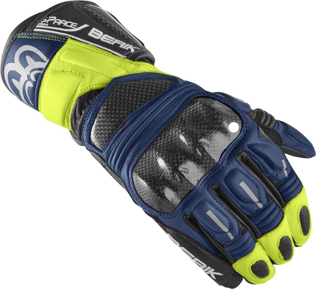 Berik Namib Pro Motorradhandschuhe, schwarz/blau/gelb, XS