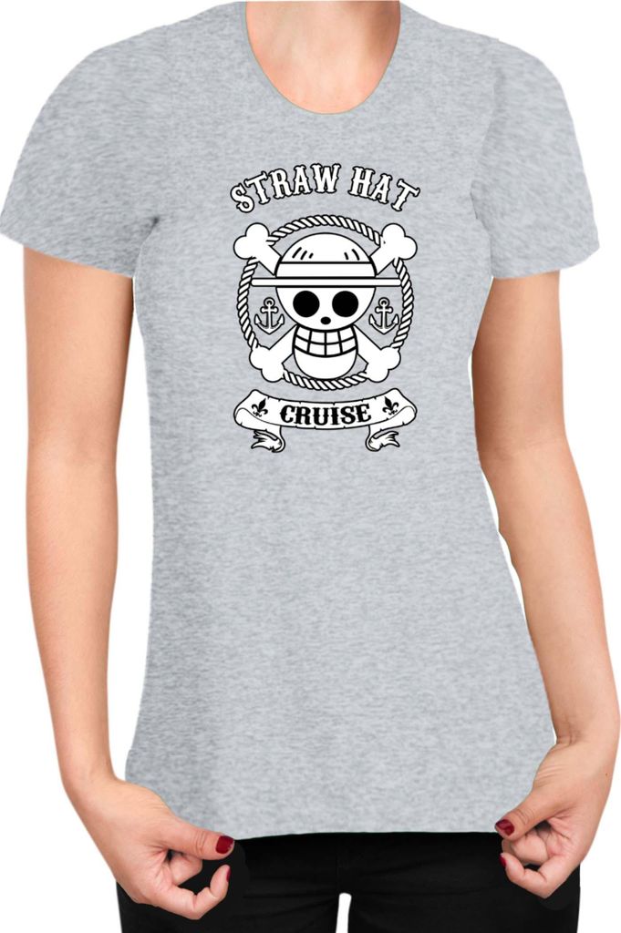 Damen T-Shirt Manga Japan Anime Comics Animation One Manga Piece Anime 0023, Lady L / Grau