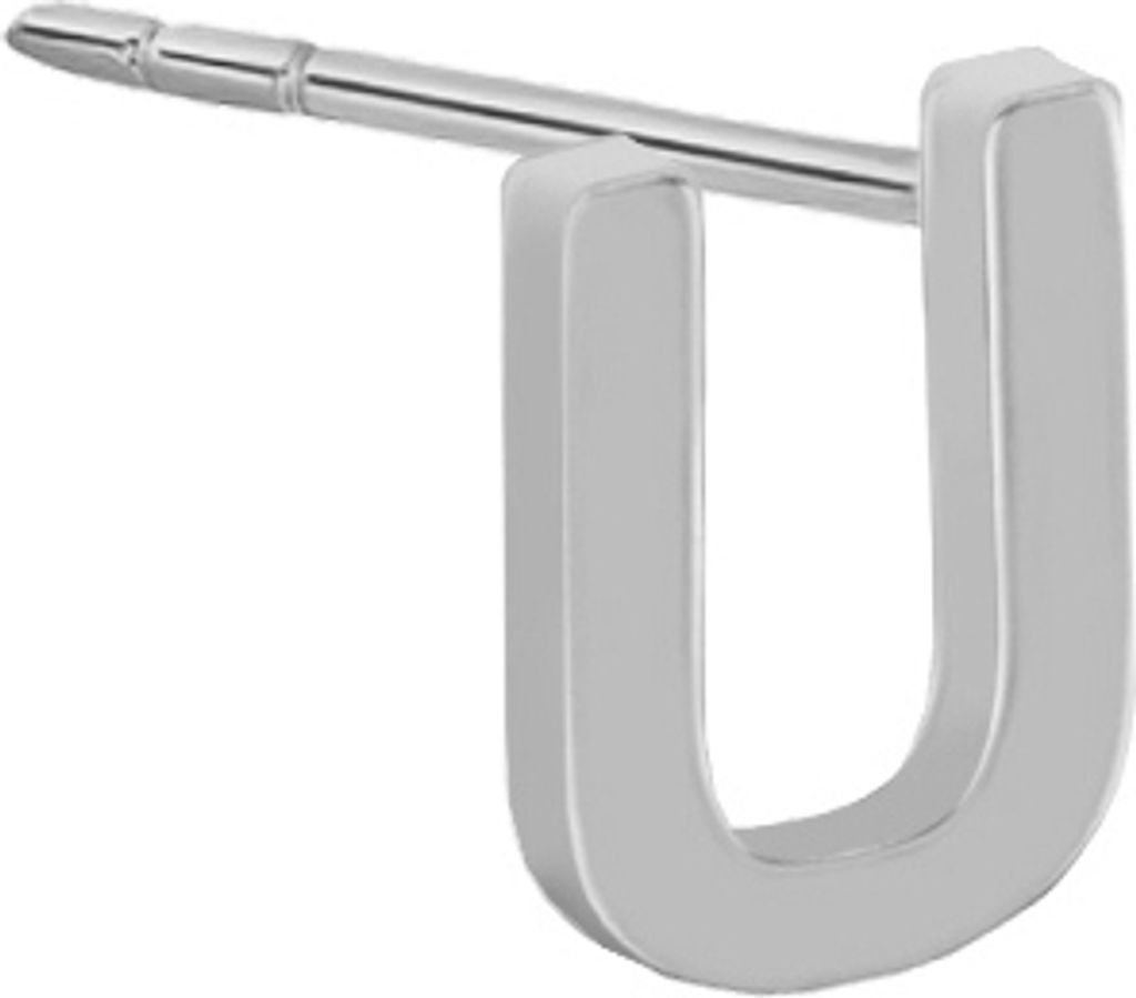 New Bling 9NB-908U - Zilveren oorsteker Letter U – Rhodium Produktbild 