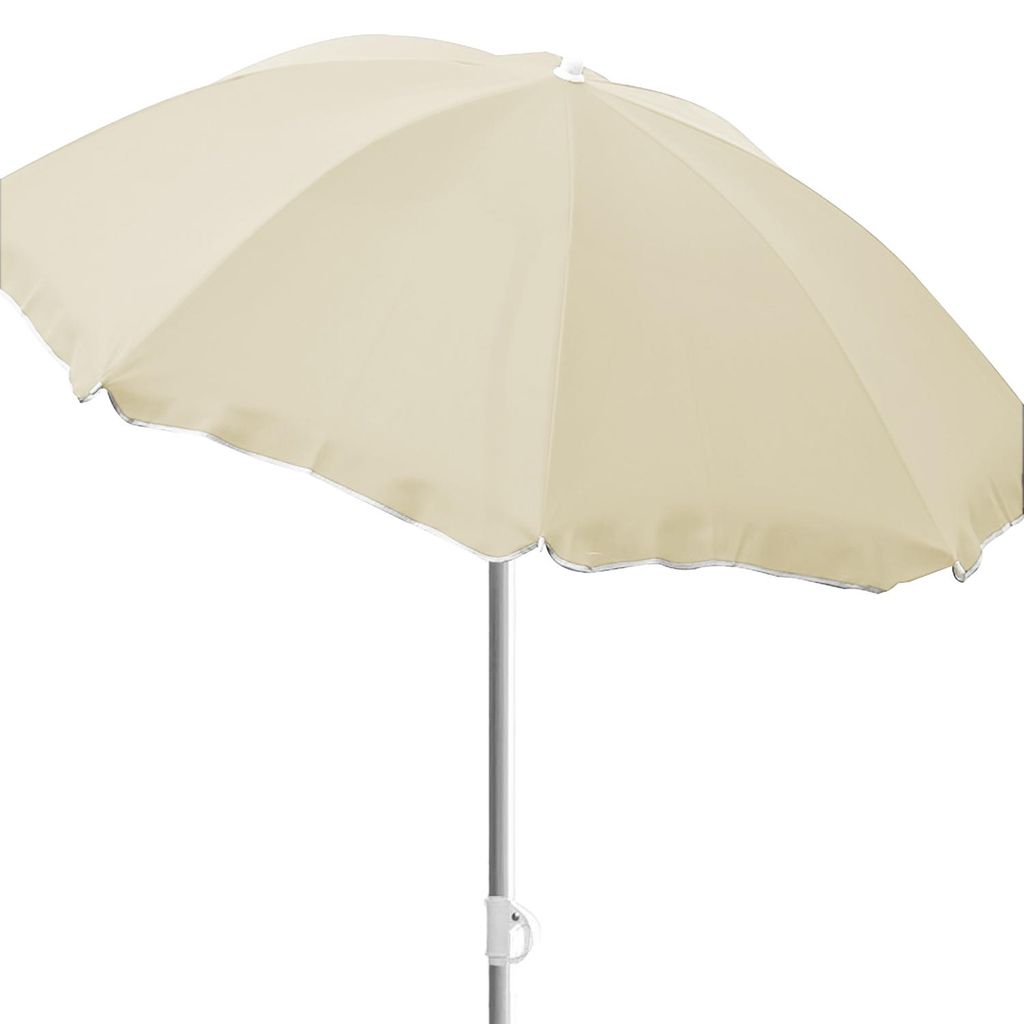 Sonnenschirm rund Ø1,80m beige Polyester knickbar UV Schutz Produktbild 