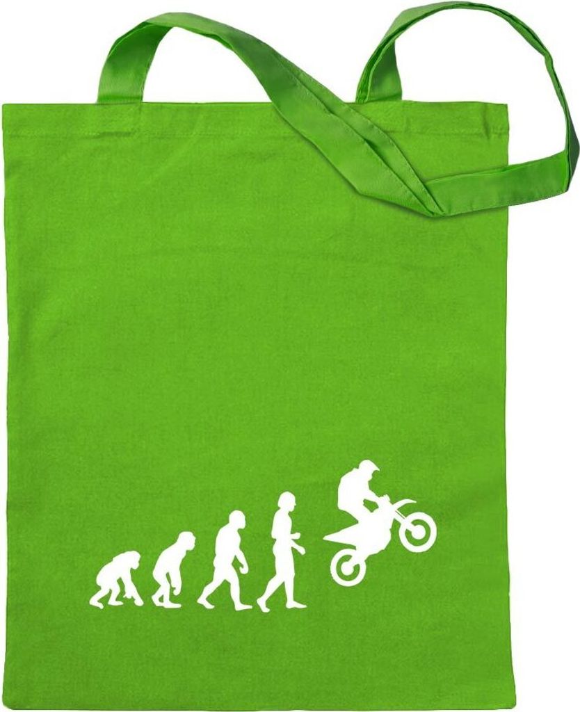 Kiwistar - Baumwolltasche - hellgrün - Evolution Motocross Motorrad - Tragetasche Stoffbeutel Umhängetasche langer Henkel