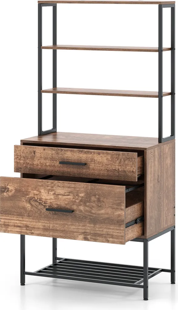 Meuble de Rangement Bureau pour Archives et Livres Coloris Marron