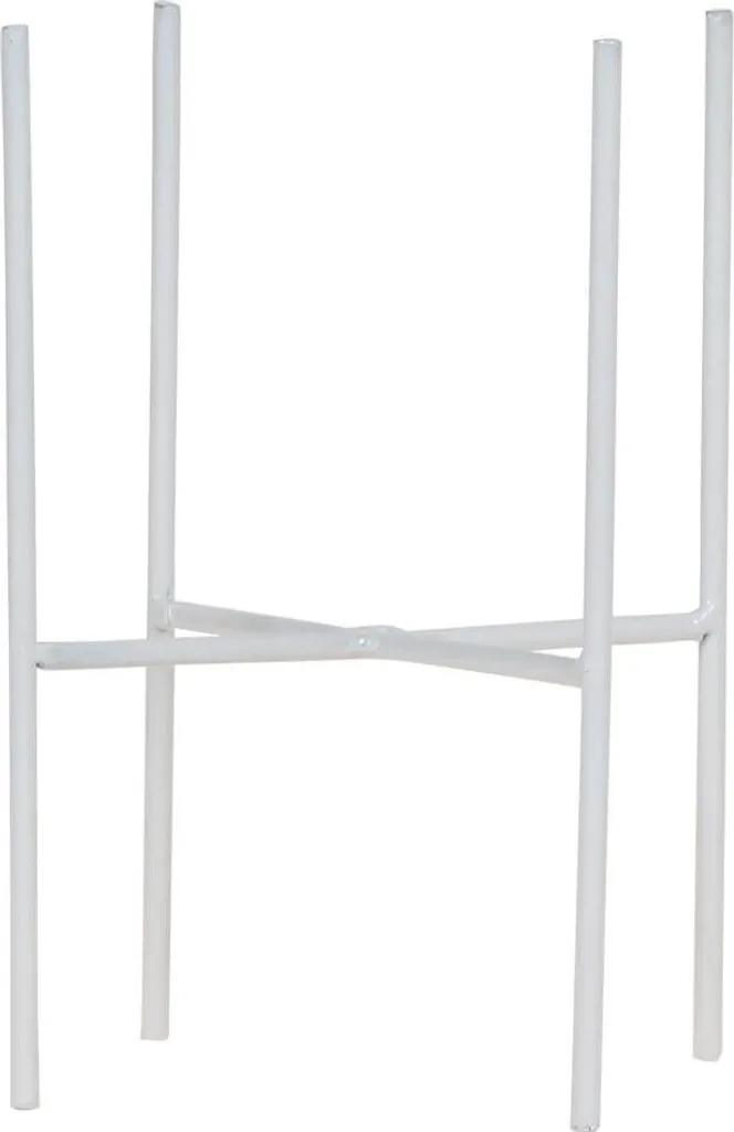 Support métallique blanc Ø12cm pour plante - Porte-pot moderne de 18,5cm