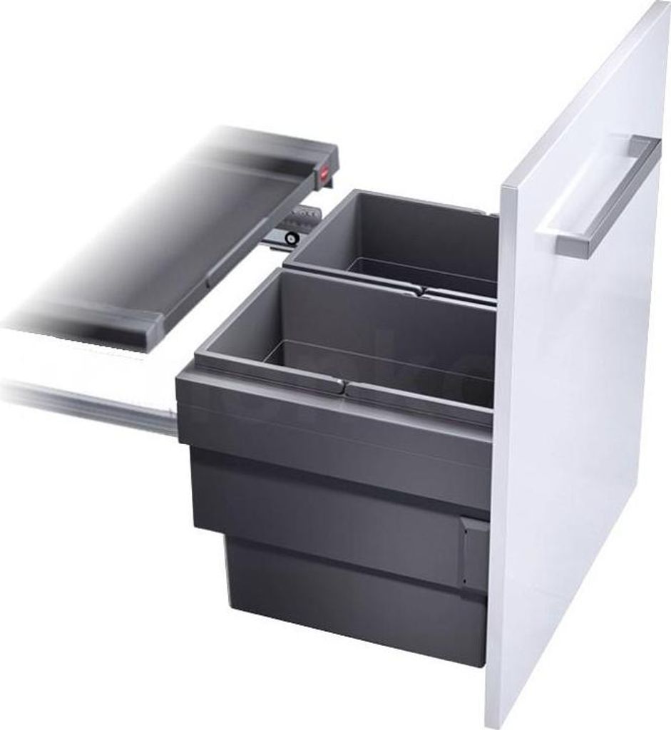 HAILO CARGO SYNCHRO 60, 2 x 28 Ltr, Seitenwandmontage, Vollauszug, abgedeckte Führungsschiene, anthrazit