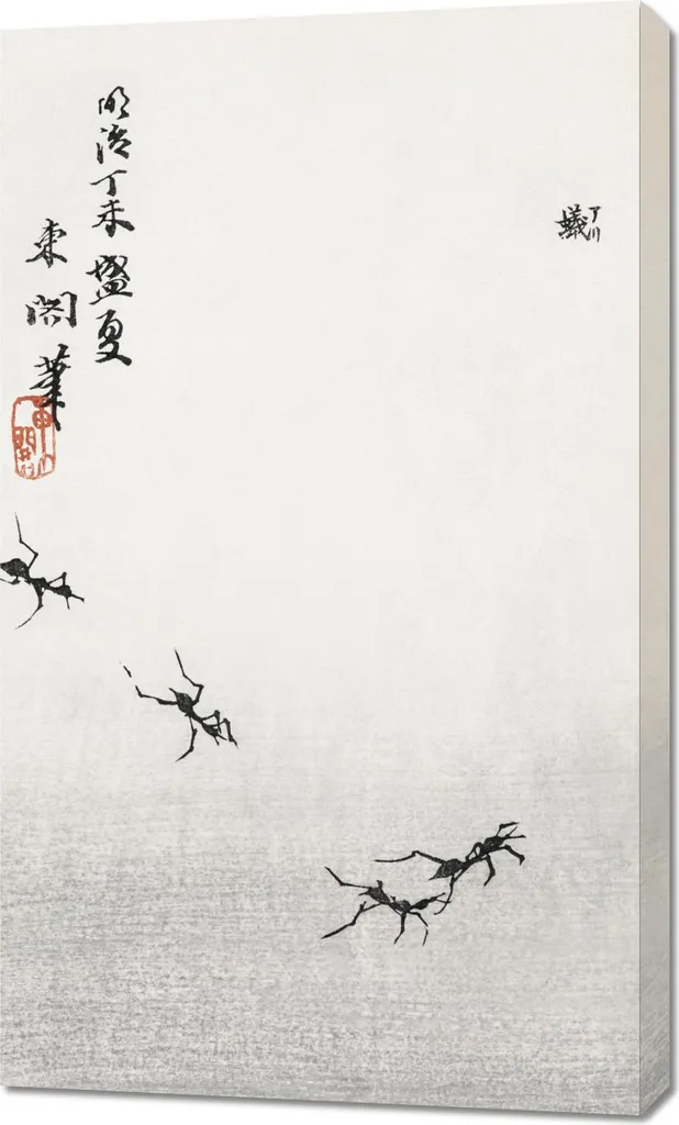 Tableau Salon Vintage Japonais 60x100 cm - Impression Toile Haute Qualité
