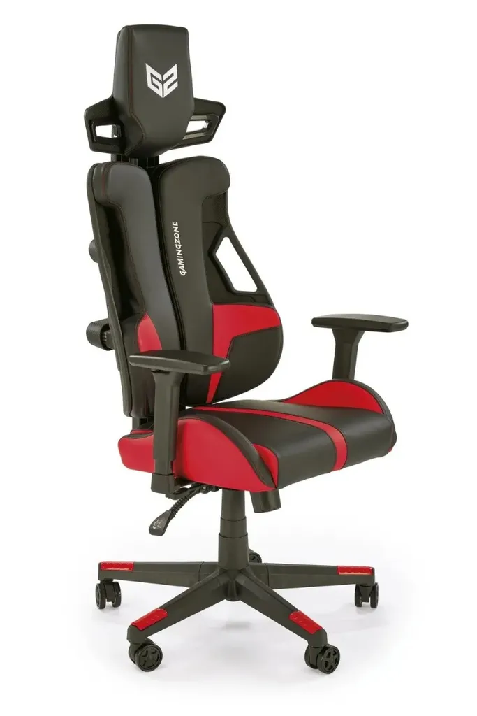 Chaise de bureau de type baquet NITRO coloris rouge et noir pour le gaming