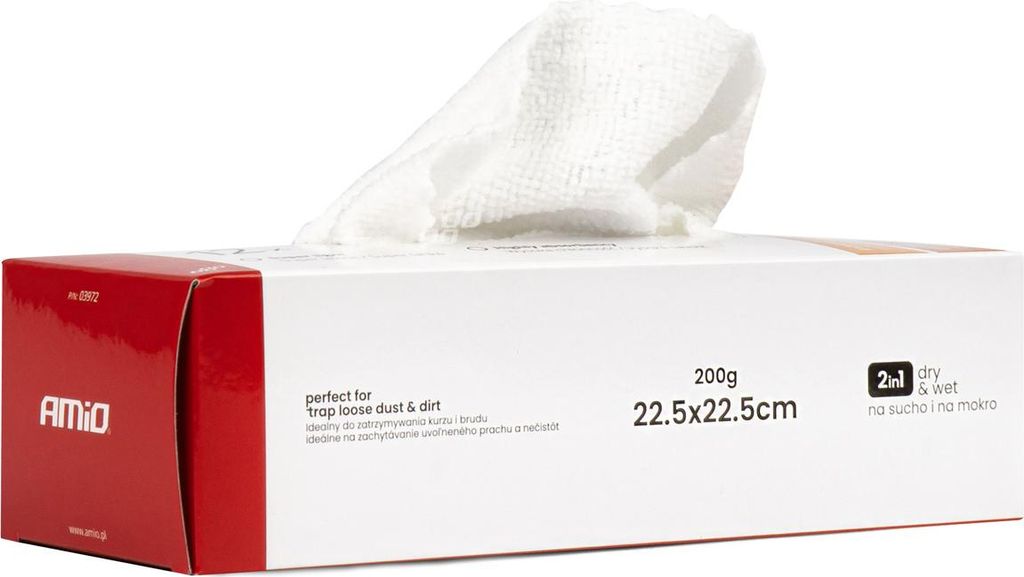 Mikrofaser Reinigungstücher Set 12 Stück 22,5x22,5cm 200g Box AMIO-03972