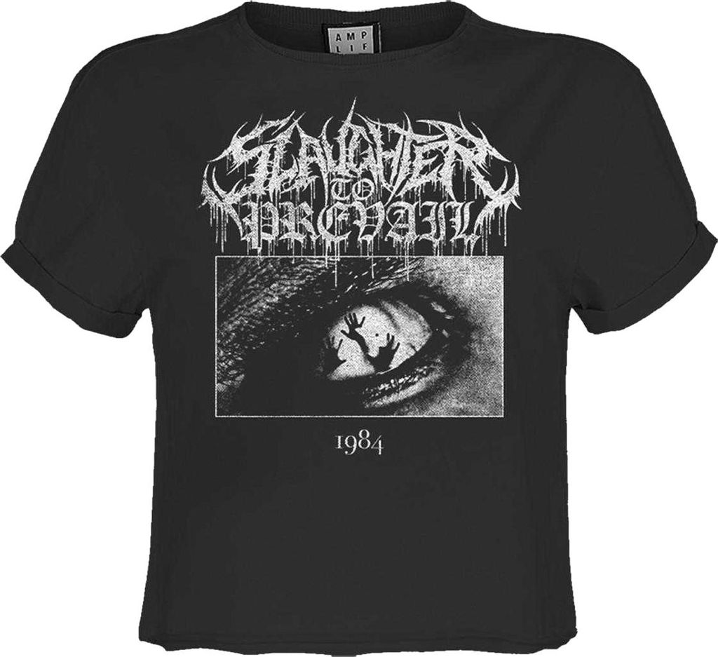 Amplified - "1984 Metal Logo" Kurzes Top für Damen GD4160 (XS) (Holzkohle)