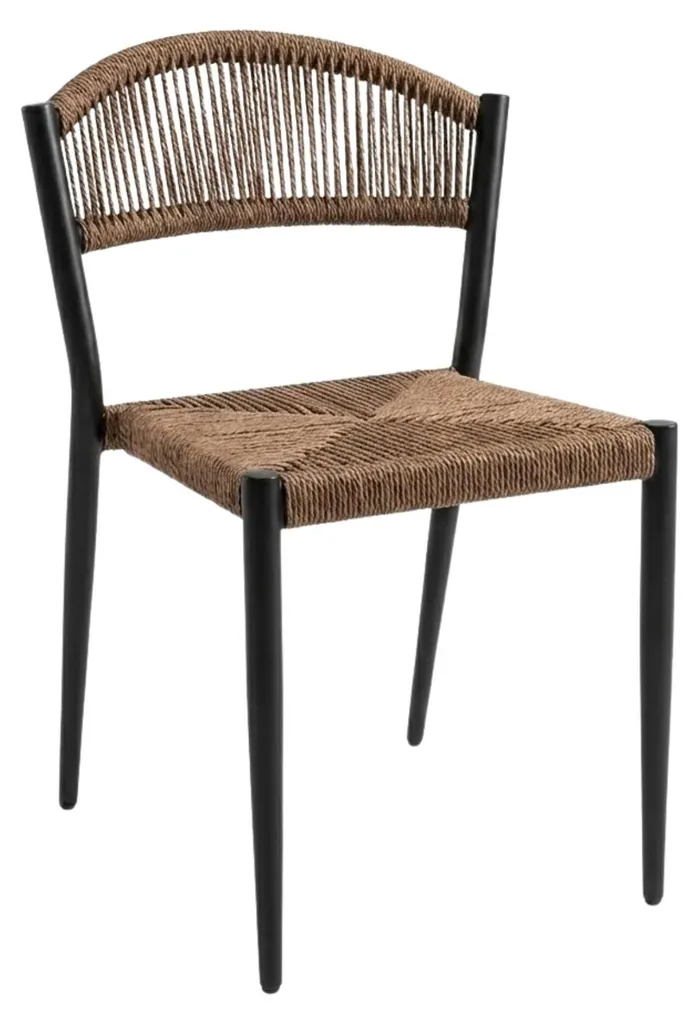 Aménagement terrasse restaurant : Chaise extérieure en corde marron