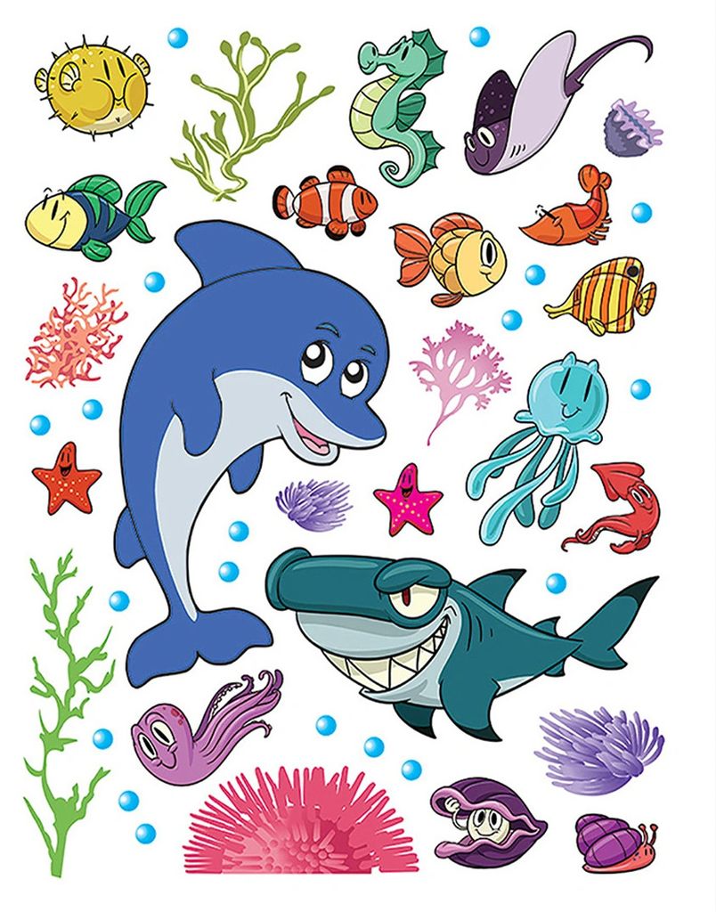 AG Design Wandstickers Meereslebewesen, 42.5 x 65 cm
