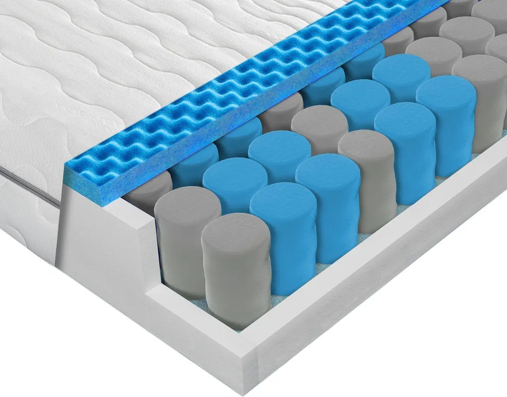 Matelas 180x200 ressorts ensachés 7 zones H2 H3 - Confort Aloe Vera