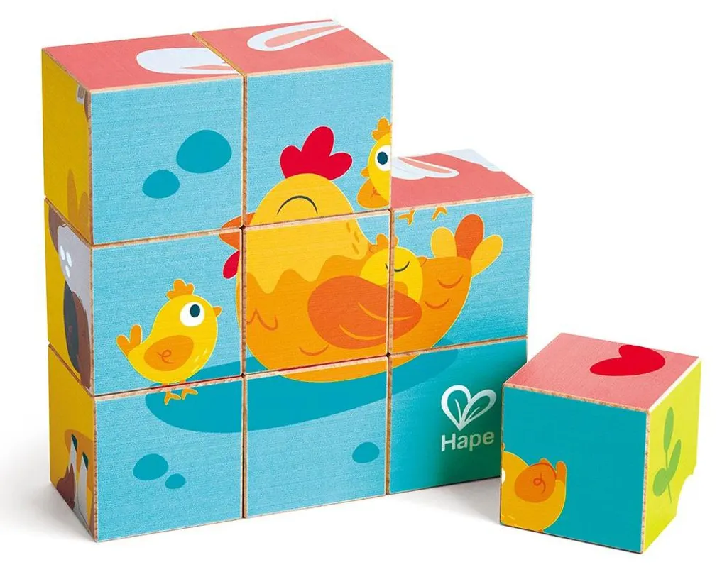 Puzzle Animaux de la ferme en bois : Premier jeu d'éveil à encastrer