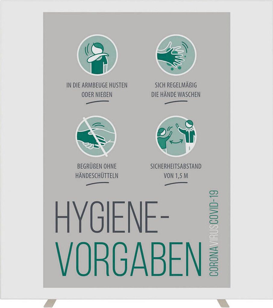 PAPERFLOW Trennwand easyScreen Hygiene-Vorgaben weiß 160,0 x 174,0 cm