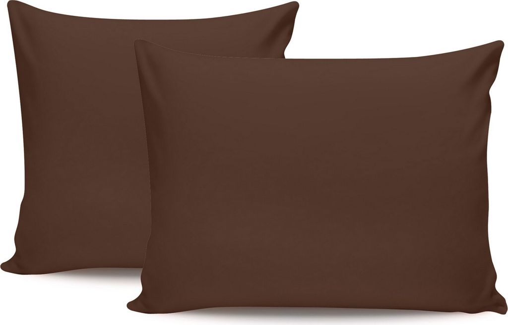 L'Essentiel Linge de Maison, Tonne Brune - 88, Kissenbezug-Set (2-teilig) (DE), 100 % BAUMWOLLE RANFORCE, Dunkelbraun, 80 x 80 cm