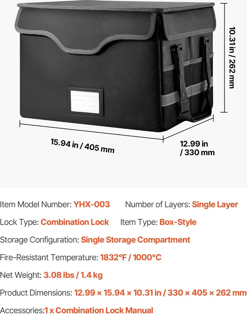 Coffret porte-documents résistant au feu 1000°C et étanche - Format A4 - 7